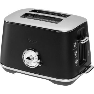 Sage Toaster Luxe Toast Select matt black – 1600W, 2 spraugas, izvēles režīmi, matēts melns.