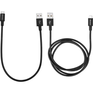 Verbatim Micro USB Kabelis Sync & Charge 100cm melns + 30cm melns