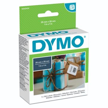 Dymo kvadrātiski multifunkciju leibli 25 x 25mm, 750 gab.