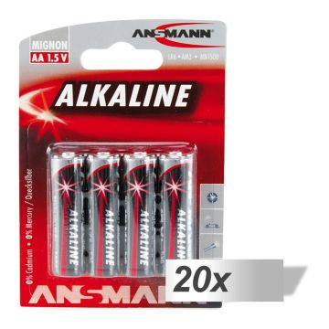 20x4 Ansmann Alkaline Mignon AA LR 6 red-line