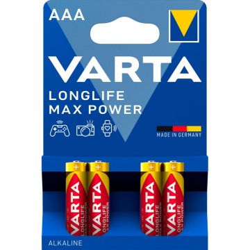 Varta Longlife Max Power AAA LR03 baterijas 4 gab.