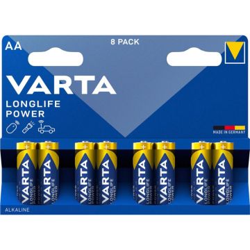 Varta Longlife Power AA LR06 baterijas 8 gab.