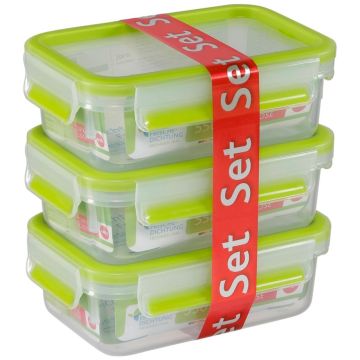 Emsa Food Clip&Close 515583 transp./green 0,55l 3p Set