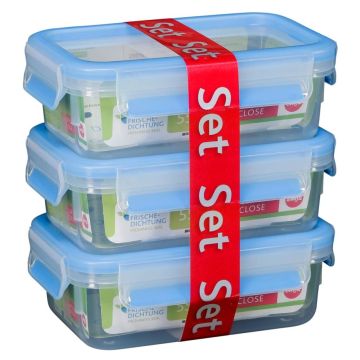 Emsa Food Clip&Close transp./blue 3p Pack 0,55L