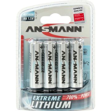 Ansmann Extreme Lithium AA LR6 1,5V baterijas 4 gab.