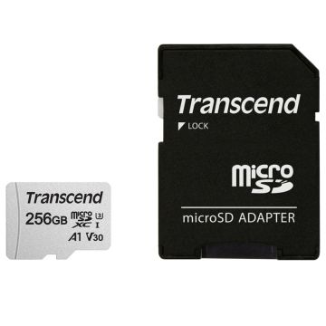 Transcend microSDXC 300S-A 256GB Class 10 UHS-I U3 V30 A1