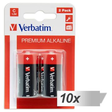 10x2 Verbatim Alkaline battery Baby C LR 14 49922