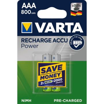 10x2 Varta Rechargeble Accu NiMH 800 mAh Micro