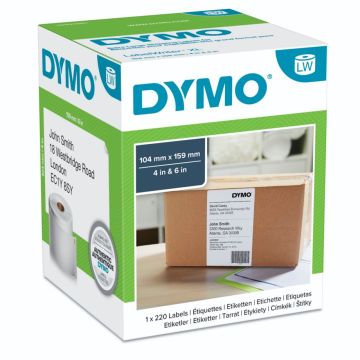 Dymo pasta etiķetes 4XL 104 x 159mm balts 220 gab.