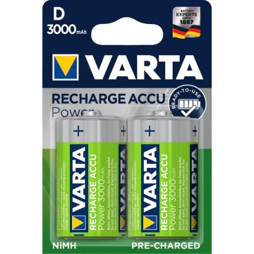 10x2 Varta Rechargeable Accu NiMh 3000 mAh Mono