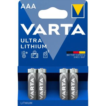 Varta Ultra Lithium AAA LR03 baterijas 4 gab.