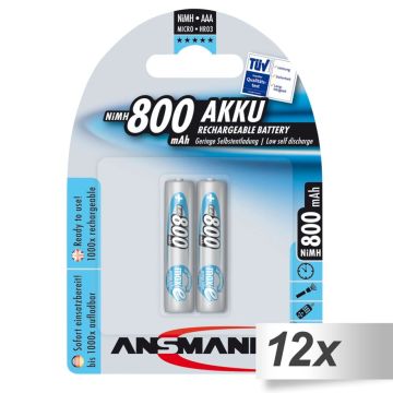 12x2 Ansmann maxE NiMH bat. Micro AAA 800 mAh