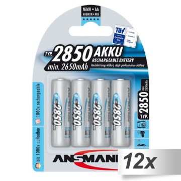 12x4 Ansmann NiMH bat. 2850 Mignon AA 2650 mAh