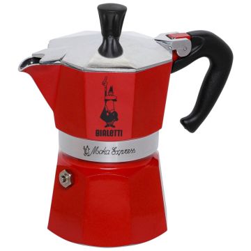 Bialetti Moka Express 3TZ sarkana kafijas kafijas krūze