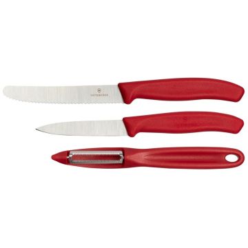 Victorinox Swiss Classic Paring Nažu Komplekts 3 gab. sarkans