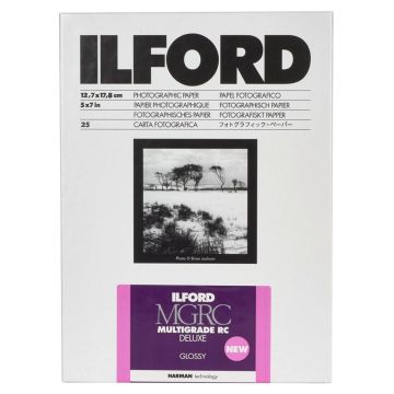 Ilford MG RC DL 1M glossy melnbaltais foto papīrs 13x18cm 25 loksnes