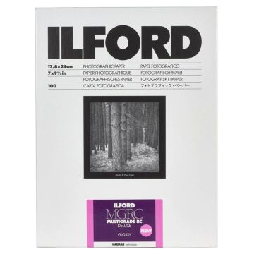 Ilford MG RC DL 1M glossy melnbaltais foto papīrs 18x24cm 100 loksnes