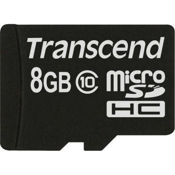 Transcend microSDHC 8GB 10. klase + SD adapteris