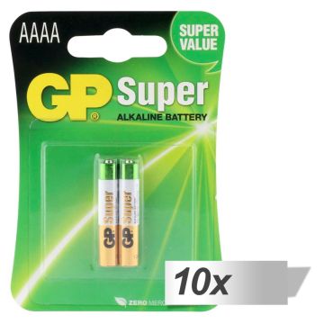 10x2 GP Super ALkaline AAAA Batteries