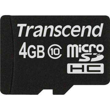 Transcend MicroSD karte SDHC 4GB + adapteris / Class 10