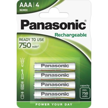 Panasonic Evolta AAA NiMH 750 mAh uzlādējamie akumulatori 4 gab.