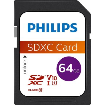 Philips SDXC Atmiņas Karte, 64GB, 10. Klase, UHS-I U1