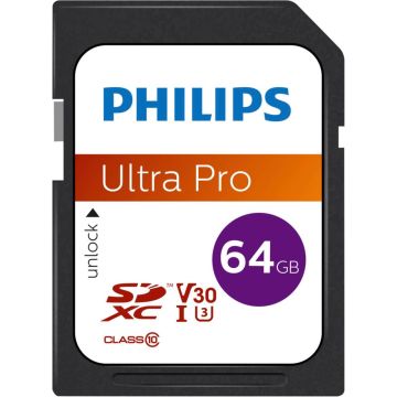 Philips SDXC Atmiņas Karte, 64GB, 10. Klase, UHS-I U3, V30, A1