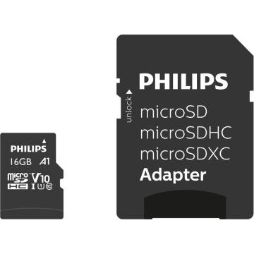 Philips MicroSDHC Card 16GB Class 10 UHS-I U1 + Adapteris