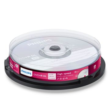 Philips DVD+R 8,5GB DL 8x spole 10 gab.