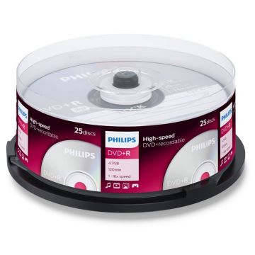 Philips DVD+R 4,7GB 16x spole 25 gab.