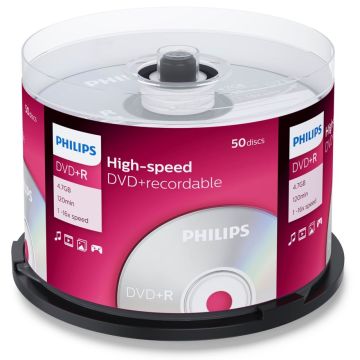 Philips DVD+R 4,7GB 16x spole 50 gab.