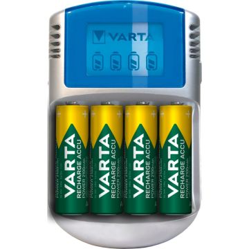 Varta Power LCD lādētājs 12V USB + 4 akumulatori 2700 mAh Mignon