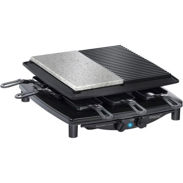 Steba RC 4 plus raclette grils, 1500W, 8 pannas, melns