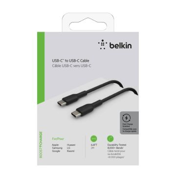 Belkin USB-C/USB-C kabelis 2m PVC, melns