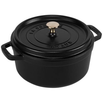 Staub Apaļā Cocotte, 24cm, čuguns, melns