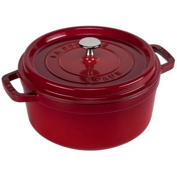 Staub Apaļā Cocotte, 24cm, čuguns, ķiršu sarkans