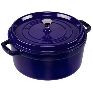 Staub Apaļā Cocotte, 26cm, čuguns, tumši zils