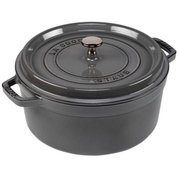 Staub Apaļā Cocotte, 26cm, čuguns, grafīta pelēks