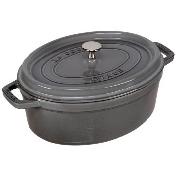 Staub Ovālā Cocotte, 29cm, čuguns, grafīta pelēks