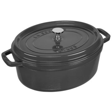 Staub Apaļā Cocotte, 31cm, čuguns, grafīta pelēks