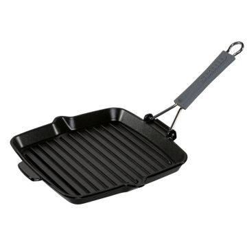 Staub Kvadrātveida Grila Panna 24cm čuguna melns