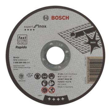 Bosch Griešanas disks INOX Rapido taisns 1,0x125mm