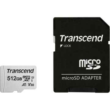 Transcend microSDXC 300S-A 512GB Class 10 UHS-I U3 V30 A1