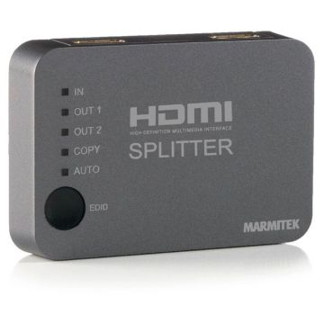 Marmitek HDMI Splitter Split 312 UHD, 1 Ievads/2 Izvadi, 4K60, Melns