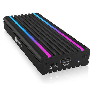 RaidSonic ICY BOX IB-1824ML-C31, Dokstacija, USB-C, M.2 NVMe SSD 30-80mm RGB