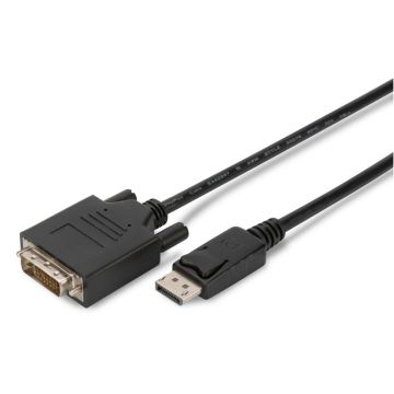 Digitus DP uz DVI DisplayPort adaptera kabelis, 2m, melns