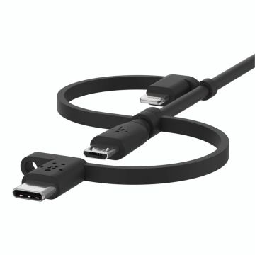 Belkin BOOST Charge universālais kabelis, 1,2m, Lightning/Micro/USB-C uz USB-A