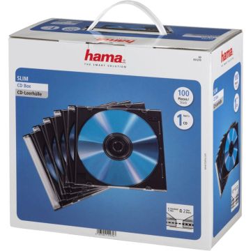 Hama plānie CD plastikāta vāciņi melni 100 gab.