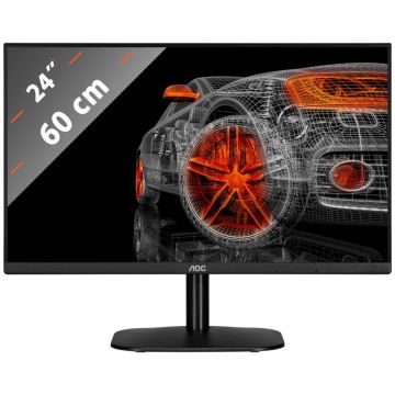 AOC 24B2XH Ofisa monitors, 23.8 collas, Full HD 1920x1080 izšķirtspēja, 75Hz, IPS panelis, melns