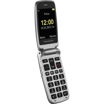 Doro Primo 408 podziņu telefons, 2.8" ekrāns 320x240px, 1000mAh akumulators, grafīta krāsa